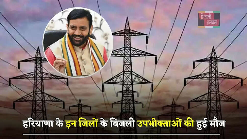 हरियाणा के इन जिलों के बिजली उपभोक्ताओं की हुई मौज, विभाग ने किया ये ऐलान&nbsp;