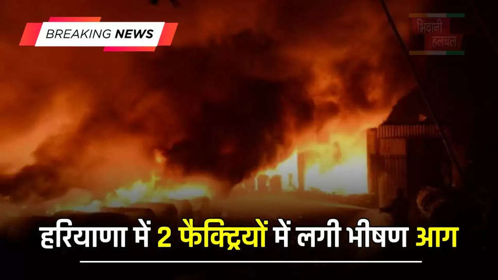 हरियाणा में 2 फैक्ट्रियों में लगी भीषण आग, कूड़े में आग लगाने से हुई शुरू 