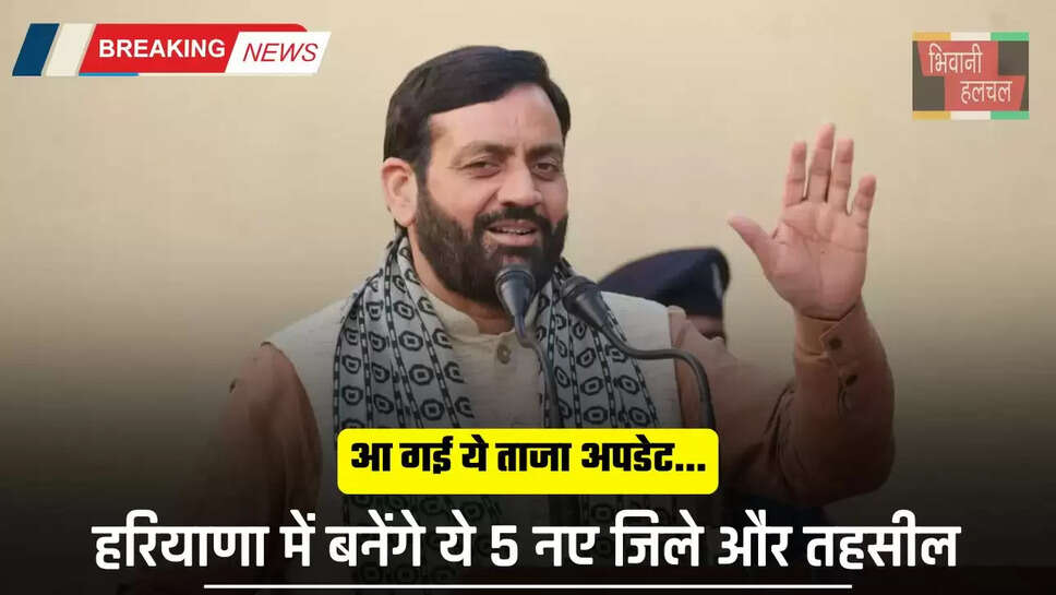 Haryana : हरियाणा में बनेंगे ये 5 नए जिले और तहसील, सब कमेटी ने शुरू की ये प्रक्रिया&nbsp;