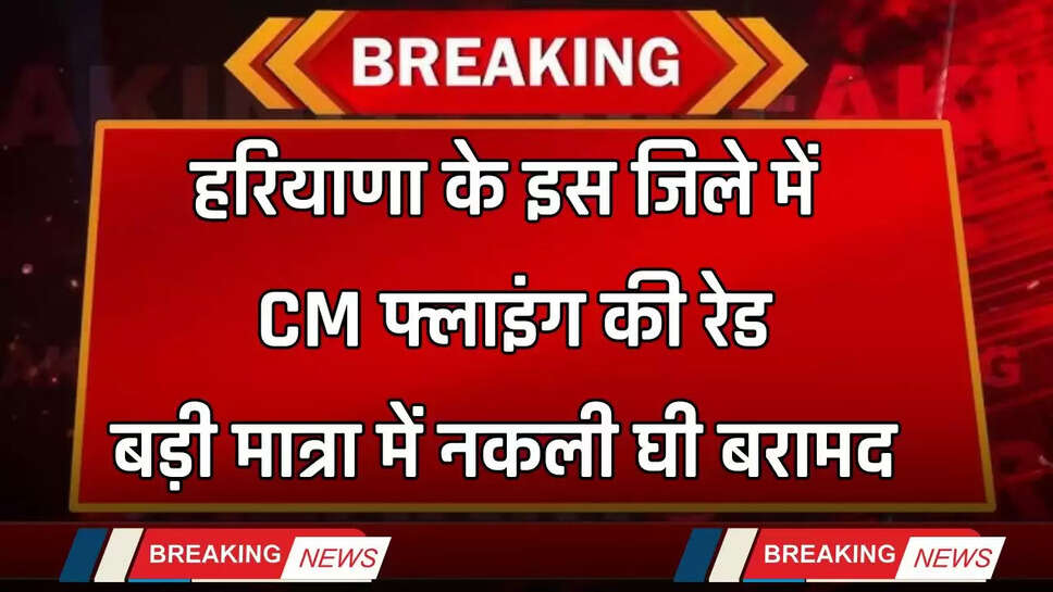 Haryana: हरियाणा के इस जिले में CM फ्लाइंग की रेड, बड़ी मात्रा में नकली घी की खेप बरामद&nbsp;