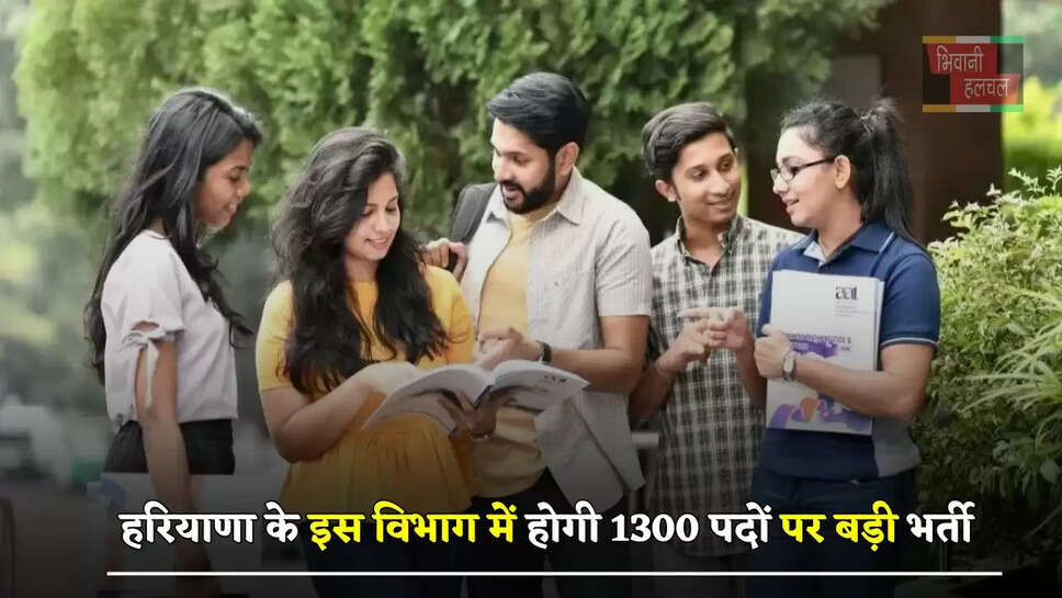 हरियाणा के इस विभाग में होगी 1300 पदों पर बड़ी भर्ती, देखें पूरी जानकारी&nbsp;
