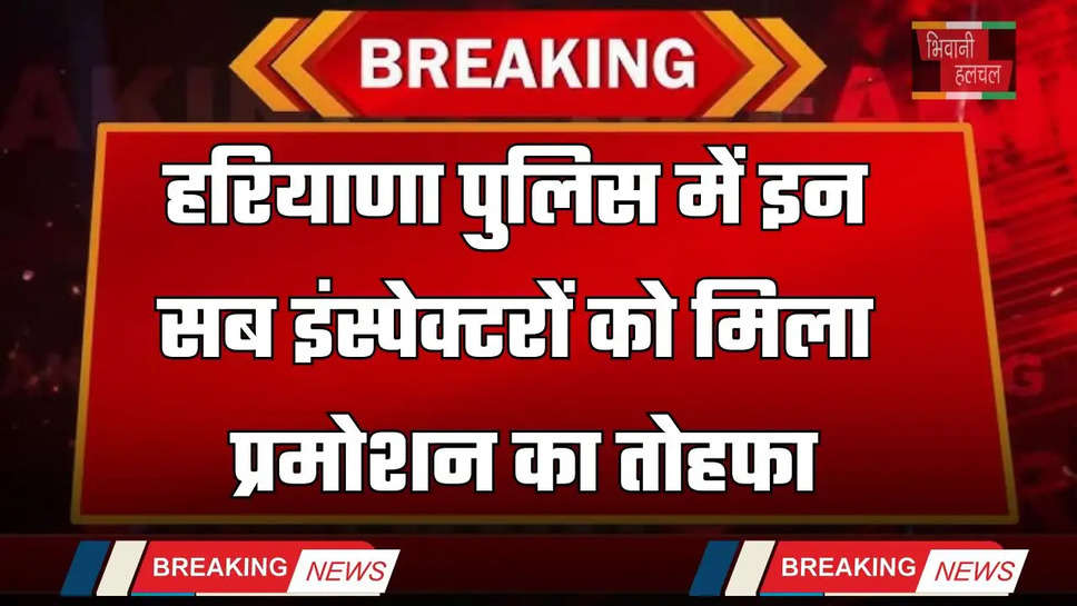 Haryana: हरियाणा पुलिस में इन सब इंस्पेक्टरों को मिला प्रमोशन का तोहफा, देखें लिस्ट