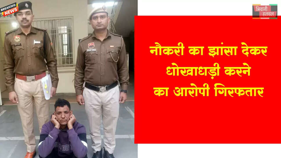 नौकरी का झांसा देकर धोखाधड़ी करने वाला आरोपी गिरफ्तार