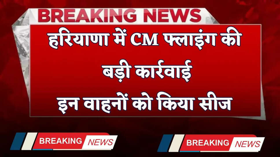 Haryana: हरियाणा में CM फ्लाइंग की बड़ी कार्रवाई, इन वाहनों को किया सीज&nbsp;