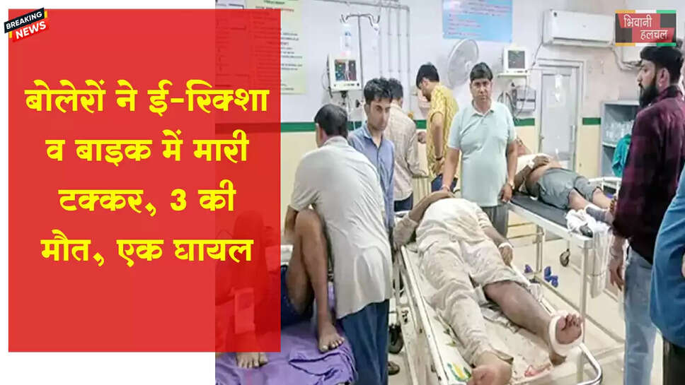 भिवानी में बाप-बेटा समेत 3 की मौत, 2 घायल
