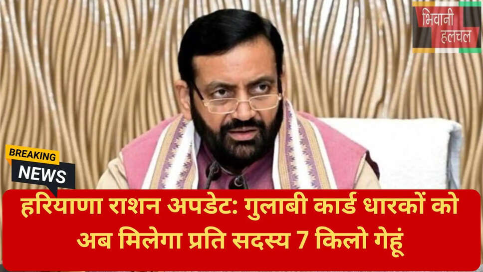 हरियाणा सरकार राशन अपडेट