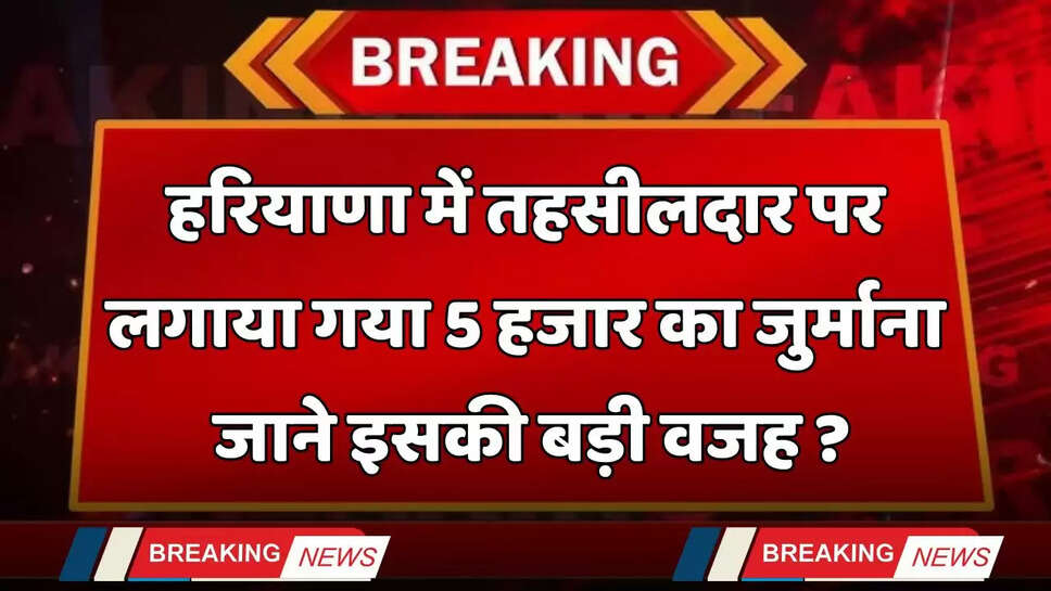 Haryana: हरियाणा में तहसीलदार पर लगा 5 हजार का जुर्माना, जाने इसकी बड़ी वजह ?