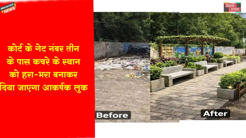 कोर्ट के गेट नंबर तीन के पास कचरे के स्थान को हरा-भरा बनाकर दिया जाएगा आकर्षक लुक&nbsp;