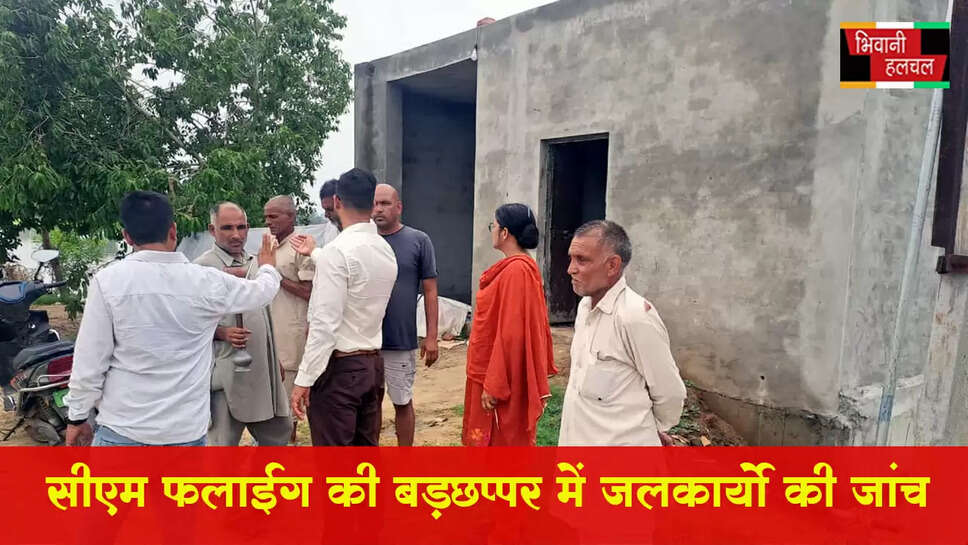 सीएम फ्लाइंग टीम ने की बड़छप्पर व पुट्ठी गांव में जल निकासी कार्यों की जांच