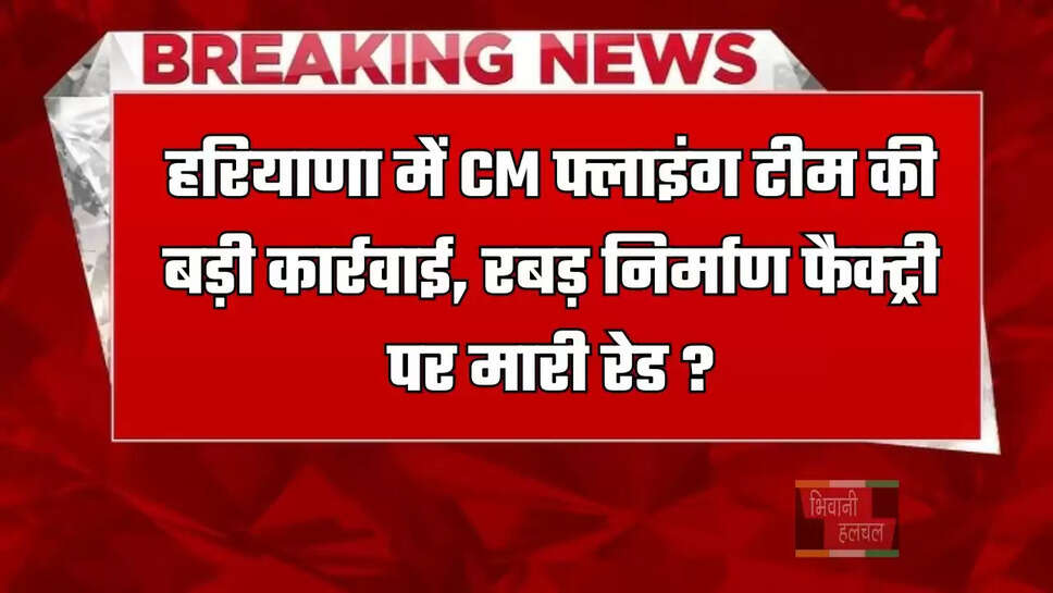 हरियाणा में CM फ्लाइंग टीम की बड़ी कार्रवाई, रबड़ निर्माण फैक्ट्री पर मारी रेड ?