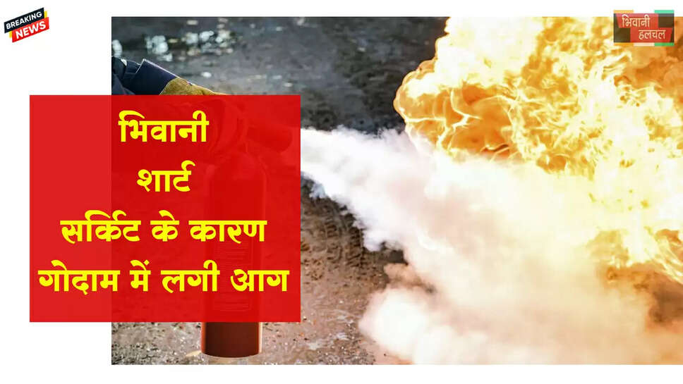 शॉर्ट सर्किट के कारण गोदाम में लगी आग