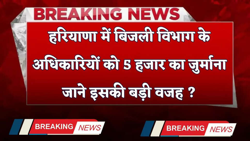 Haryana: हरियाणा में बिजली विभाग के अधिकारियों को 5 हजार का जुर्माना, जाने इसकी बड़ी वजह ?
