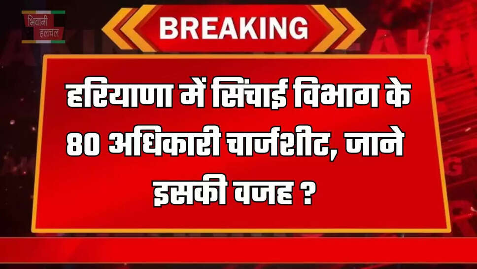  हरियाणा में सिंचाई विभाग के 80 अधिकारी चार्जशीट, जाने इसकी वजह ?