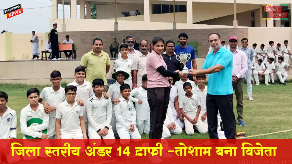 जिला स्तरीय अंडर-14 क्रिकेट प्रतियोगिता, भिवानी ने तोशाम को हराकर जीती ट्रॉफी &nbsp;