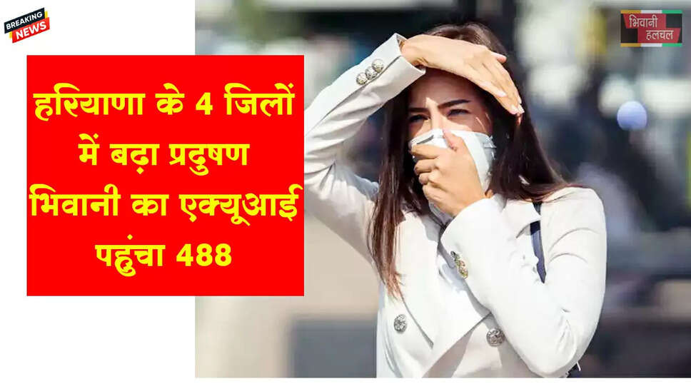 4 जिलों में बढ़ा प्रदूषण, भिवानी का AQI 488 