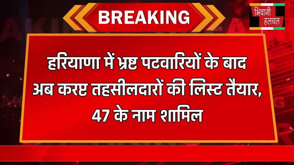  हरियाणा में भ्रष्ट पटवारियों के बाद अब करप्ट तहसीलदारों की लिस्ट तैयार, 47 के नाम शामिल 