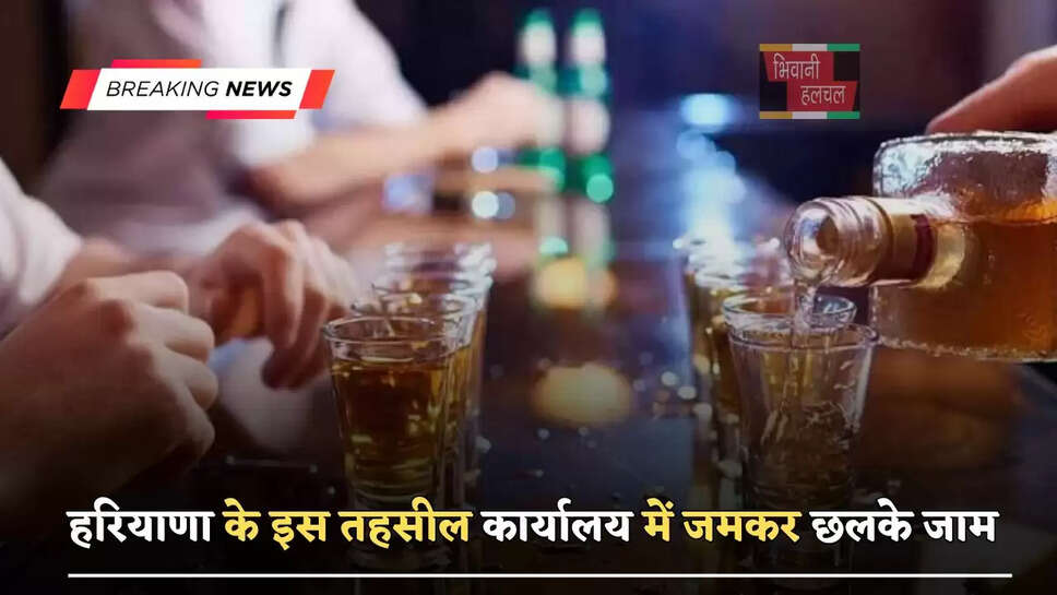 हरियाणा के इस&nbsp;तहसील कार्यालय में जमकर छलके जाम, विडियो आया सामने&nbsp;