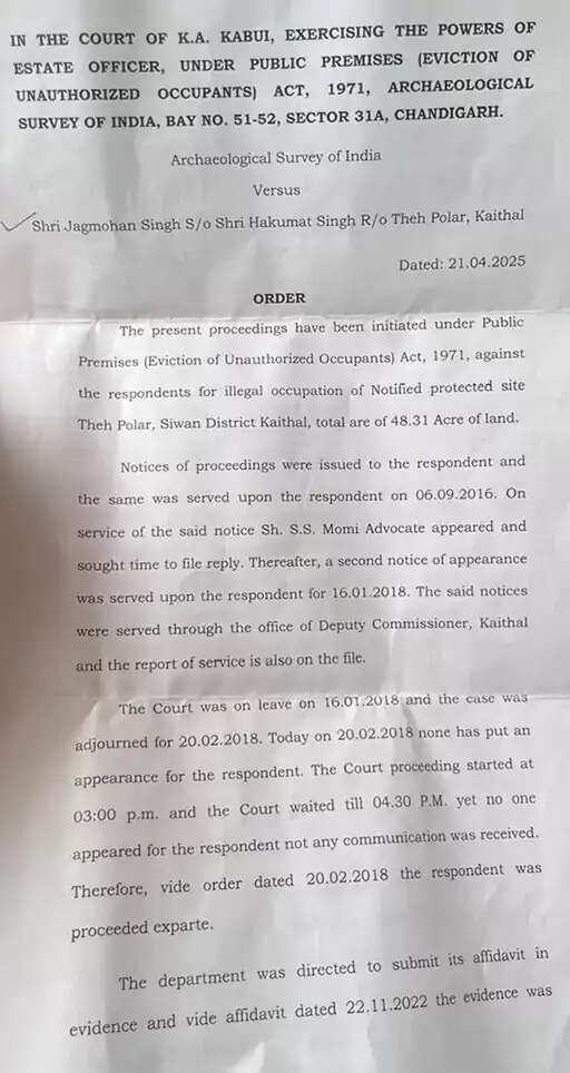 Haryana: हरियाणा के इस पूरे&nbsp;गांव को खाली करने के आदेश, ASI ने भेजा नोटिस, जाने वजह ?&nbsp;