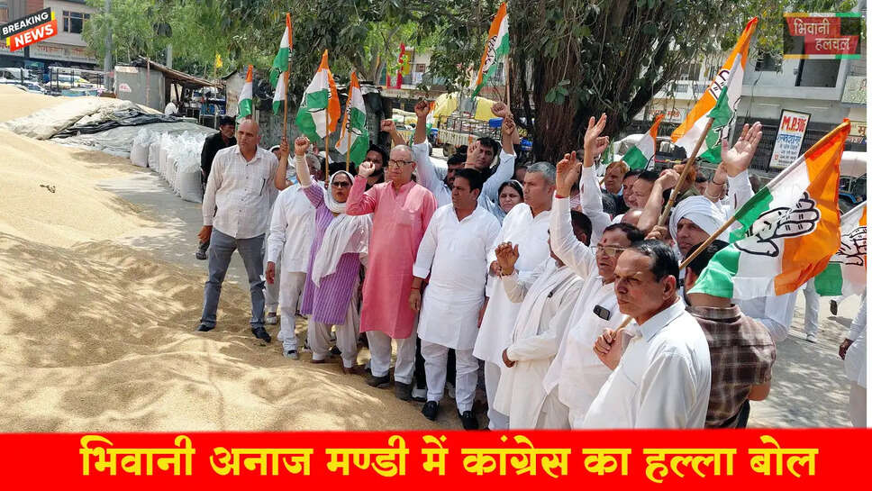 भिवानी की अनाज मंडी में कांग्रेस का हल्लाबोल&nbsp;