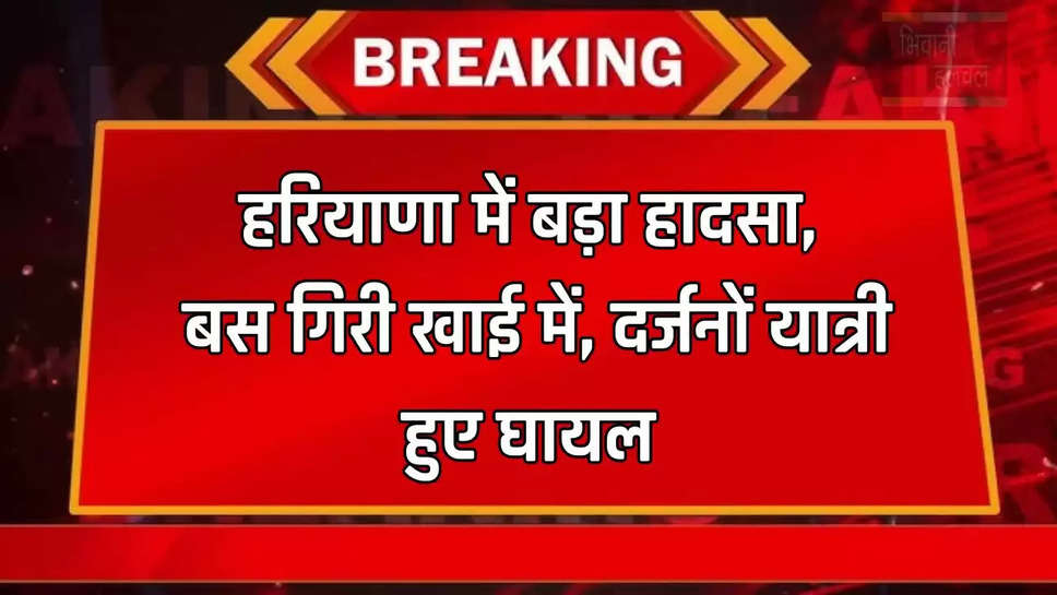 हरियाणा में बड़ा हादसा, बस गिरी खाई में, दर्जनों यात्री हुए घायल 