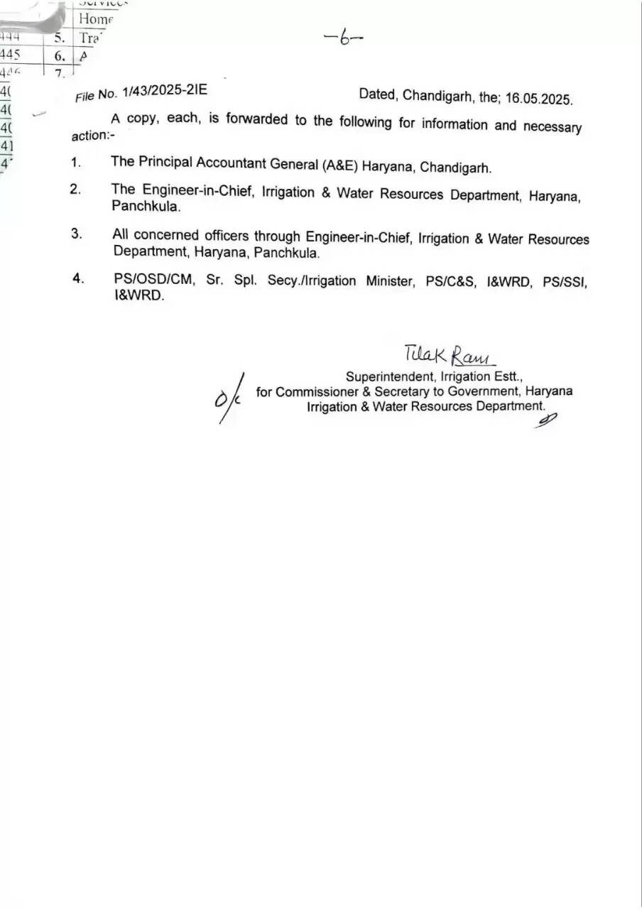 हरियाणा में इस विभाग में कई SDO और एक्जीक्यूटिव इंजीनियर के तबादले
