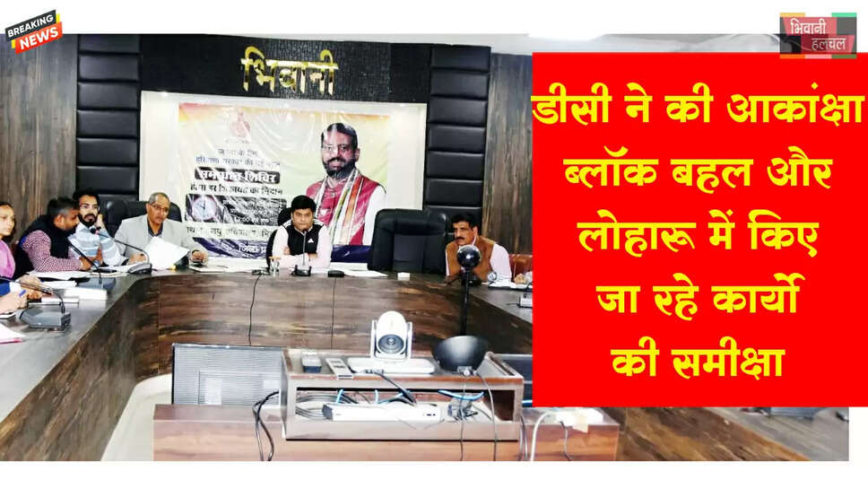 डीसी ने की आकांक्षा ब्लॉक बहल और लोहारू में किए जा रहे कार्यों की समीक्षा&nbsp;