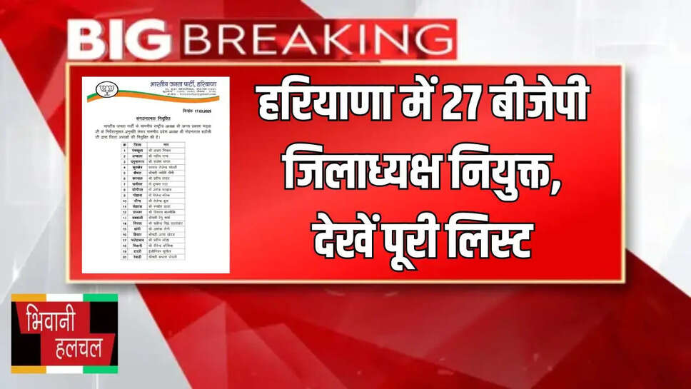 Haryana BJP List