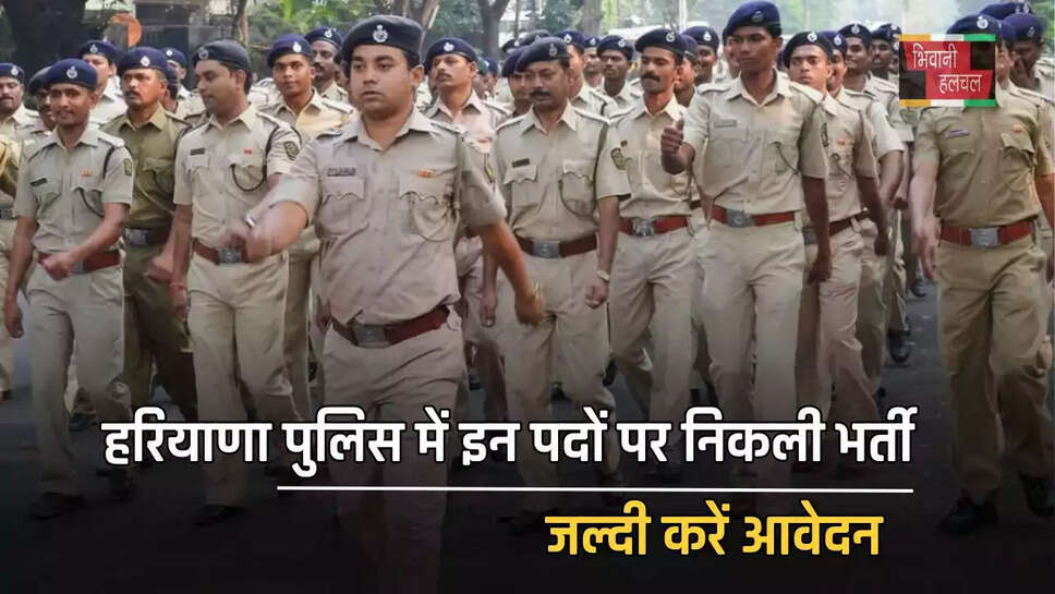 हरियाणा पुलिस में इन पदों पर निकली भर्ती, जल्दी करें आवेदन&nbsp;