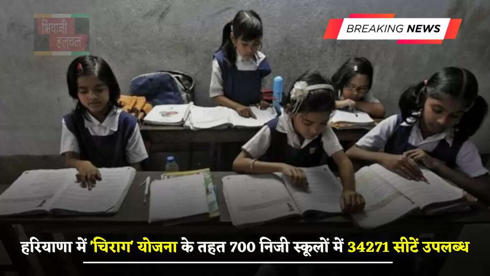 हरियाणा में 'चिराग' योजना के तहत 700 निजी स्कूलों में 34271 सीटें उपलब्ध, निदेशालय ने जारी किया पत्र