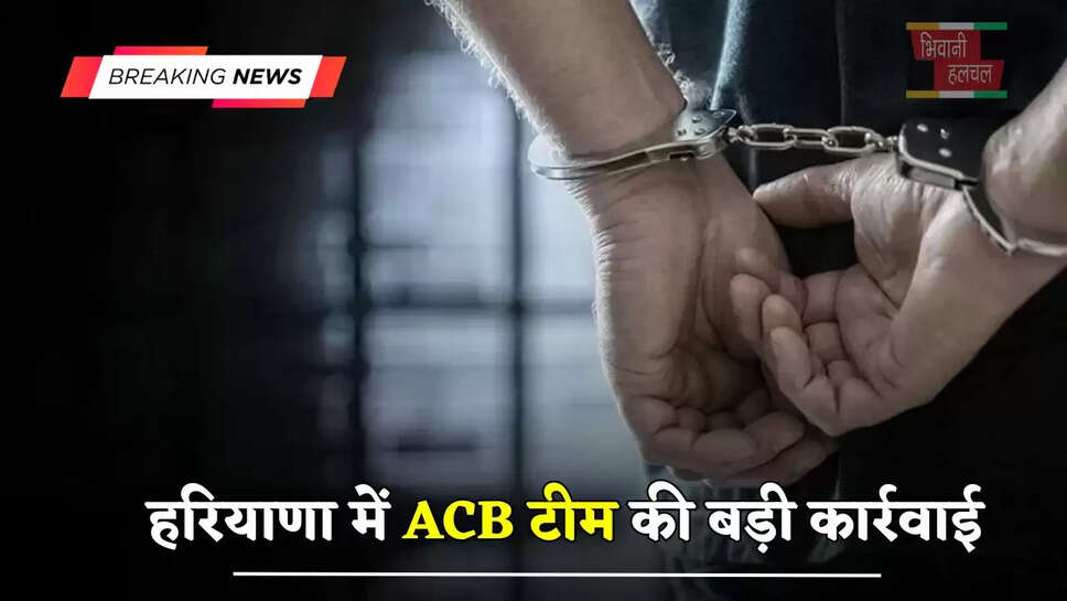 हरियाणा में ACB टीम की बड़ी कार्रवाई, AETO को रिश्वत लेते हुए रंगे हाथों किया गिरफ्तार&nbsp;
