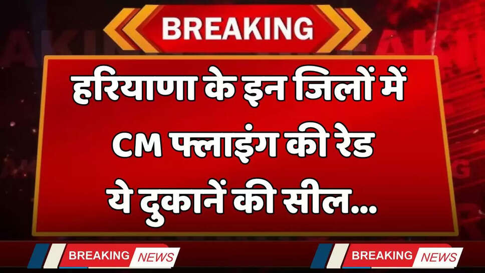 Haryana: हरियाणा के इन जिलों में CM फ्लाइंग की रेड, ये दुकानें की सील...