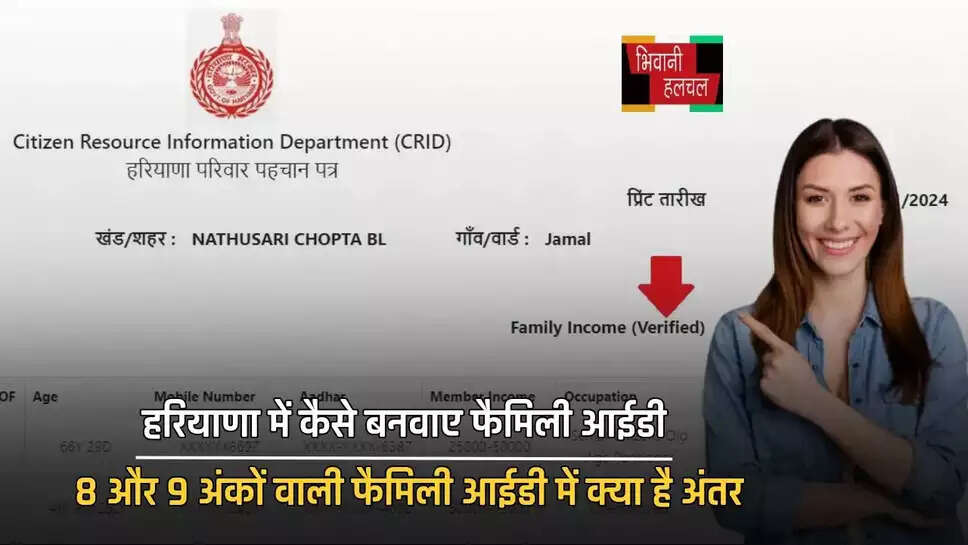 हरियाणा में कैसे बनवाए फैमिली आईडी, 8 और 9 अंकों वाली फैमिली आईडी में क्या है अंतर, यहां जाने सब कुछ&nbsp;