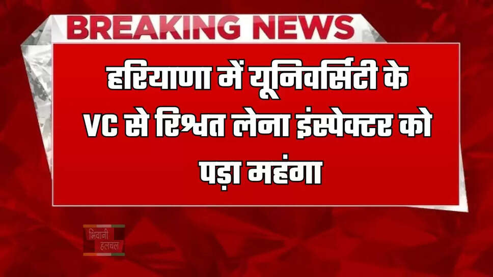 हरियाणा में यूनिवर्सिटी के VC से रिश्वत लेना इंस्पेक्टर को पड़ा महंगा, शिकायत के बाद गिरफ्तार&nbsp;