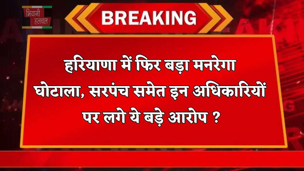 हरियाणा में फिर बड़ा मनरेगा घोटाला, सरपंच समेत इन अधिकारियों पर लगे ये बड़े आरोप ?