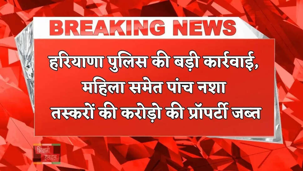 हरियाणा पुलिस की बड़ी&nbsp;कार्रवाई, महिला समेत पांच नशा तस्करों की करोड़ो की प्रॉपर्टी जब्त