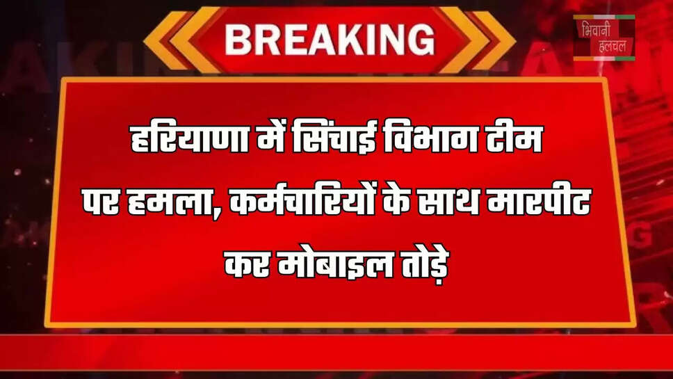हरियाणा में सिंचाई विभाग टीम पर हमला, कर्मचारियों के साथ मारपीट कर मोबाइल तोड़े