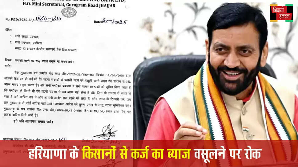 हरियाणा के किसानों से कर्ज का ब्याज वसूलने पर रोक&nbsp;