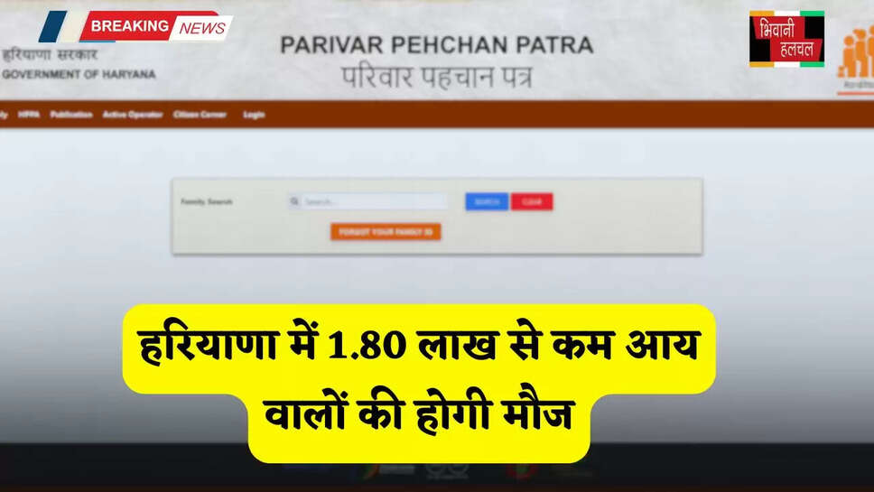 Haryana: हरियाणा में 1.80 लाख से कम आय वालों की होगी मौज, अब मिलेगा ये बड़ा फायदा