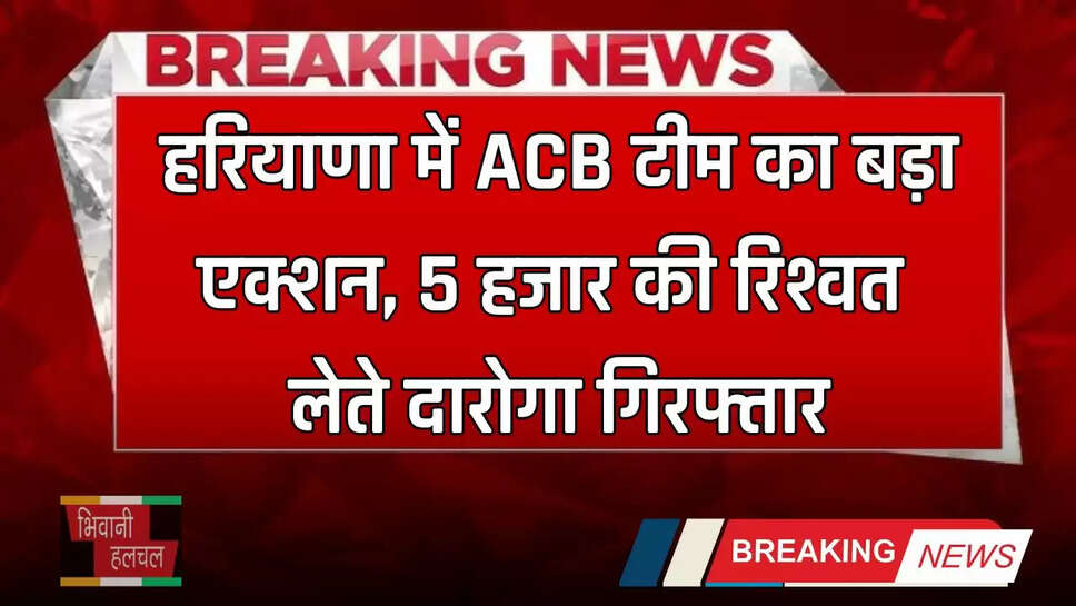 Haryana: हरियाणा में ACB टीम का बड़ा एक्शन, 5 हजार की रिश्वत लेते दारोगा गिरफ्तार