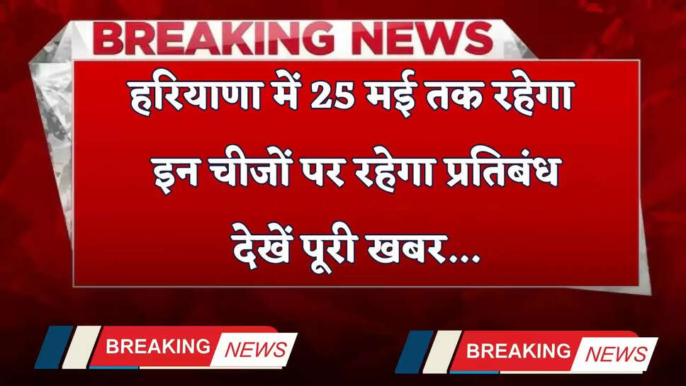 Haryana: हरियाणा में 25 मई तक रहेगा इन चीजों पर रहेगा प्रतिबंध, देखें पूरी खबर&nbsp;