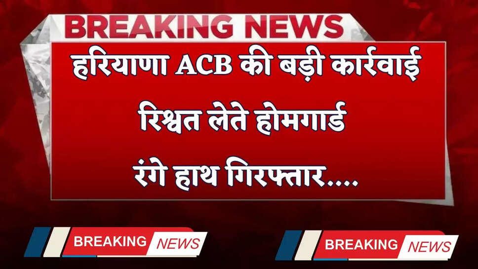 Haryana: हरियाणा में ACB टीम की बड़ी कार्रवाई, रिश्वत लेते होमगार्ड रंगे हाथ गिरफ्तार