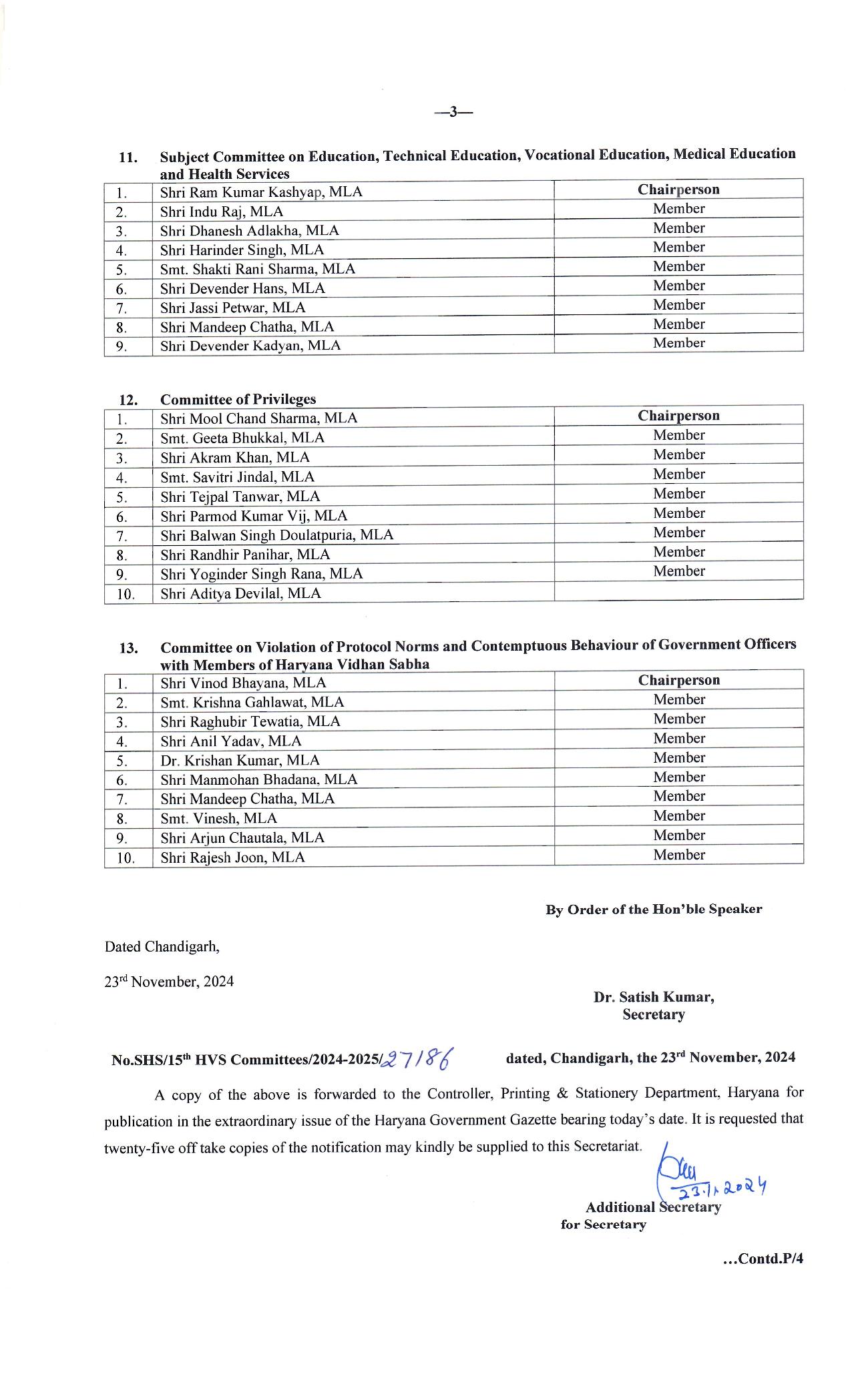 Haryana Vidhan Sabha Commetty: हरियाणा विधानसभा की कमिटियां गठित, देखिए पूरी लिस्ट