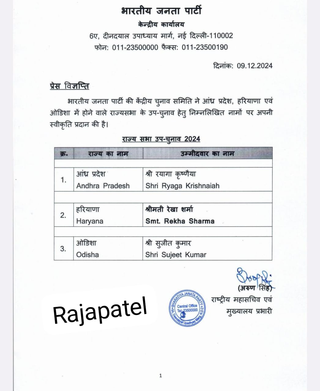 Haryana News: हरियाणा में बीजेपी ने राज्य सभा चुनाव के लिए प्रत्याशी घोषित किया, देखें कौन हैं उम्मीदवार ?